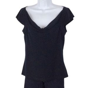 Michael Kors Drape Neck Cap Sleeve Top Sz S